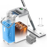 Veshiny Mop and Bucket Set, Flat Mop and Bucket System, 5L Detachable Tank