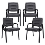 SUPER DEAL Office Guest Chair Bonded Leather Executive Side Chair Reception Chair with Solid Metal Frame Home Office Furniture,