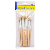 Wooden Stencil Brushes Natural Stencil Bristle Dome Art Painting Brushes Wood Paint Template Brush for Acrylic Oil Watercolor Ar