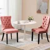 SoarTalent 3-Pieces 31.5 Round Dining Table Set for 2, White Dining Table & 2 Velvet Upholstered Dining Chairs for Kitchen Dinin
