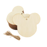 30 Pack 4 Inch Wood Mouse Head Cutouts Unfinished Wood Mouse Head Crafts Wooden Mouse Head Hanging Ornaments DIY Mouse Head Craf