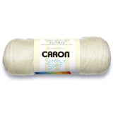 Caron Simply Soft Solids Yarn (4) Medium Gauge 100% Acrylic 6 oz Off White Machine Wash & Dry