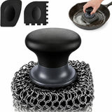 Cast Iron Scrubber and Scraper | 316 Chainmail Scrubber for Cast Iron Pan