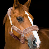 Harrison Howard Quick Grip-on Fitting Injury Prevention Horse Halter Fleece Cover Set 9 pieces Brown