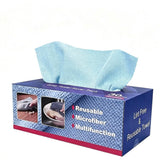 WANNIANFU Microfiber Cleaning Cloths, 30 Pack Reusable Washable Microfiber Towels with Dispenser Box, Rags for Car, Automotive,