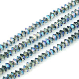 200pcs Czech Faceted Flat Bicone Rondelle Crystal Glass Beads 6x4mm Small Peridot Shimmer #5305