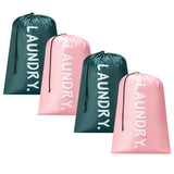 4 Pack XL Travel Laundry Bag, Machine Washable Dirty Clothes Organizer with Drawstring,Large Enough to Hold 4 Loads of Laundry,