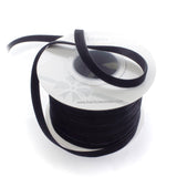 3/8 Velvet Ribbon - Narrow Single-Sided Craft Trim for Hair Bows, Sewing & Gift Wrapping - (Black, 5 Yards)