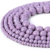 RUBYCA 300pcs Mixed Sizes Loose Glass Beads for Jewelry Making, Opaque Purple, Silver Paint Splatter
