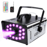 1200W Fog Machine Outdoor Indoor, 18 Lights Halloween Smoke Machine Fog with 6000 CFM, 13 Colors & Remote Controls for Party Sta