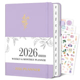 2026 Planner Weekly and Monthly, 8.5 x 11 Academic Planner with Tabs from Jan 2026 - Dec 2026, A4 Large Hardcover Agenda Calenda