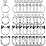 SOFPLATE 1 Box 80Pcs Metal Bead Frame Hollow Frame Pendants Straight Hole Tibetan Antique Silver Rabbit Tiger Cat Ear Animal Hea