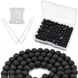 Cherry Tree Collection 100Pcs Set Matte Black Agate 6mm Beads