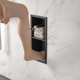 Bernkot Shower Niche, 304 Stainless Steel Wall Niche Shower Stool for Bathroom, Recessed Shower Footrest w/Over Mount Installati
