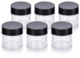 Clear Thick Wall Travel Refillable Pot Container Jar .25 oz (6 pack)