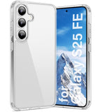 Vakoo Case for Samsung Galaxy S25 FE | Clear Anti-Yellowing, Hard Back, Military-Grade Drop Protection, Supports Wireless Chargi