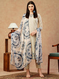 Anni Designer Women'S Cotton Blend Straight Embroidered Kurta With Pant & Dupatta (Bhavi Blue_Xl_Blue_X-Large),Blue,XL,,,
