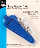 Dritz 16K Snap Fasteners Easy Attacher Kit, Size 15 (3/8Inch) & Size 16 (7/16Inch) Nickel