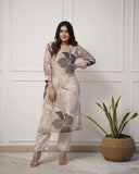 Gosriki Women'S Rayon Viscose Straight Printed Kurta With Pant (Kitimat Cream-Gs_Xl_Cream_X-Large),Cream,,B0DVPYXH44