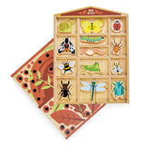 Tender Leaf Toys - The Bug Hotel - 13 Wood Garden Bugs with Shelving Unit and Front Panel - Made for Little Hands - Open-Ended N