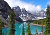 BELECO 10x6.5ft Fabric Mountain Lake Backdrop Banff National Park Scenery Moraine Lake Canadian Rocky Mountains Photograph Backg