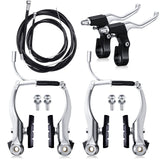 Boao Complete V-Type Bike Brake Set, Front and Rear Bike MTB Brake Inner and Outer Cables and Lever Kit Includes Calipers Levers