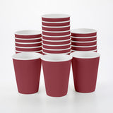 12 Ounce Disposable Coffee Cups, 500 Ripple Wall Hot Cups For Coffee - Lids Sold Separately, Rolled Rim, Crimson Paper Insulated