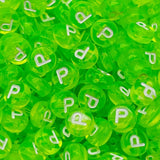 200PCS Letter Beads 4x7mm Acrylic Colorful Transparent Letter P Beads for Jewelry Making Bracelet