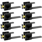 KAMOTA Passage Door Levers, 8 Pack Black Heavy-Duty Interior Door Handles, Square Non-Locking Door Locksets for Closets, Hallway