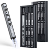 JOREST Mini Electric Screwdriver, Precision Set with 38-in-1 Magnetic Bits, 5 Torque Settings, LED Light, Repair Tool Kit for iP
