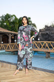 Anni Designer Women'S Rayon Blend Short Length Printed Co-Ord Set (Kareena Black Co Ord_Xxl_Black_Xx-Large),Black,2XL,,,