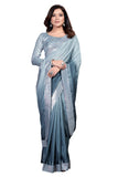 Pratham Blue Womens Silk Saree With Blouse Piece (Am-114_Light Grey)