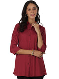 Libas Women'S Viscose Rayon Self Design Straight Tunic Shirt (58199_Red