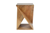 Jofran Solid Wood 16 X 16 X 24 Height Mid-Century Modern Angled Jasper Accent Nightstand End Table, Natural