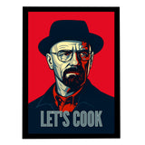 Mira Mest LetS Cook Wall Poster Frame | Red Aesthetic Attitude Wall Decor | Motivational Hustle Quote Art | Gaming Room, Boys Be