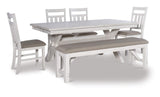 Powell Turino Distressed White 6 PC Dining Set