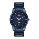 Timex Analog Watch For Man With Blue Round Dial & Blue Stainless Steel Bracelet Band Water Resistant Men'S Wrist Watches - Tw000