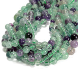 65Pcs Colorful Fluorite 6mm Beads Natural Stone Round Gemstone Genuine Real Stone for DIY Bracelet Jewelry String Making