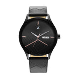Fastrack Style Up Quartz Analog With Date Black Dial Black Leather Strap Watch For Guys - Nt3247Nl01