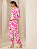 Libas Women'S Cotton Blend Co-Ords (99682_Pink_M)