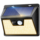 Solar Lights Outdoor 1 Pack, 140LED/3 Modes Motion Sensor Lights Solar Powered, Wireless IP65 Waterproof Solar Lights Outside Br