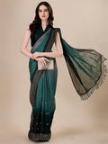 Pratham Blue Womens Sequins Silk Fancy Saree For Women With Blouse Piece (Pb-381_Green)