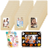 Yalikop 48 Pieces Christmas DIY Wood Frames for Crafts Unfinished 4 x 6 Inch Picture Frames for Mother Gifts Wedding Crafts Wood