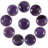 SUNYIK Pack of 10 Round Cabochons CAB Flatback for Jewelry Making, Polished Amethyst Flat Back Cabochons for DIY Art Project, 22