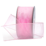 Royal Imports Organza Wired Sheer Ribbon 2.5 (#40) for Floral & Craft Decoration, 50 Yard Roll (150 FT Spool), Light Pink