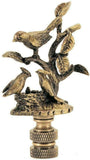ANTIQUE BRASS BIRDS ON A NEST SHADE FINIAL