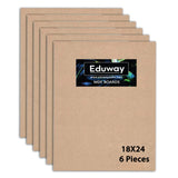 Eduway A2 Mdf Board Board Wood Sheet For Craft Art - 18X24 Inch, 4Mm Thick, Pack Of 6 - Premium Pine Cardboard For Artists, Art