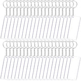 Duufin 180-Piece Set: Rectangle Acrylic Keychain Blanks (3D, 7 x 7cm) with 60 Clear Acrylic Ornaments, 60 Key Rings with Chains