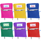 6 Pack Large 17 Inches Chairback Pocket Chart Student Chair Pockets Chair Back Classroom Organizer with Name Tag for Keeping Kid