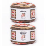 Bernat Blanket Granny Square Choco Berry Yarn - 2 Pack of 240g / 8.5oz - 100% Polyester - #6 Super Bulky - 178Yards - Knitting/C